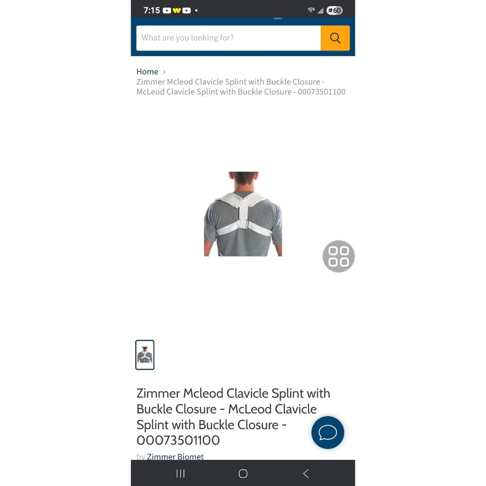 Zimmer 735-03 Mcleod Padded Clavicle Splint Medium‎
